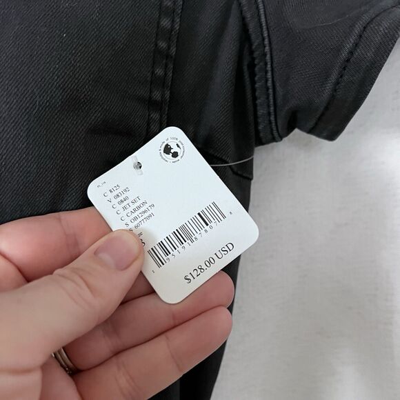 NWT Free People CRVY Lennox Shortsuit Romper Dark Gray Denim, Zip-Up, Size 8 - Picture 5 of 14